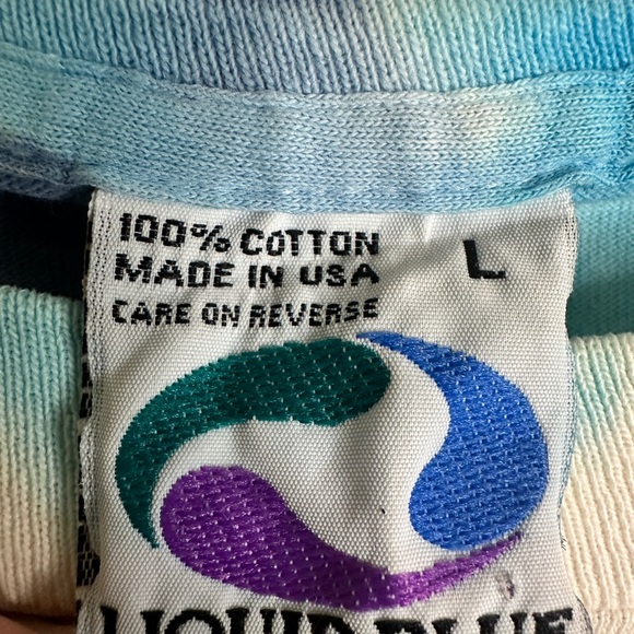 1994 Grateful Dead Liquid Blue Vintage Tie-Dye Long Sleeve Shirt - Bear - Picture 7 of 7